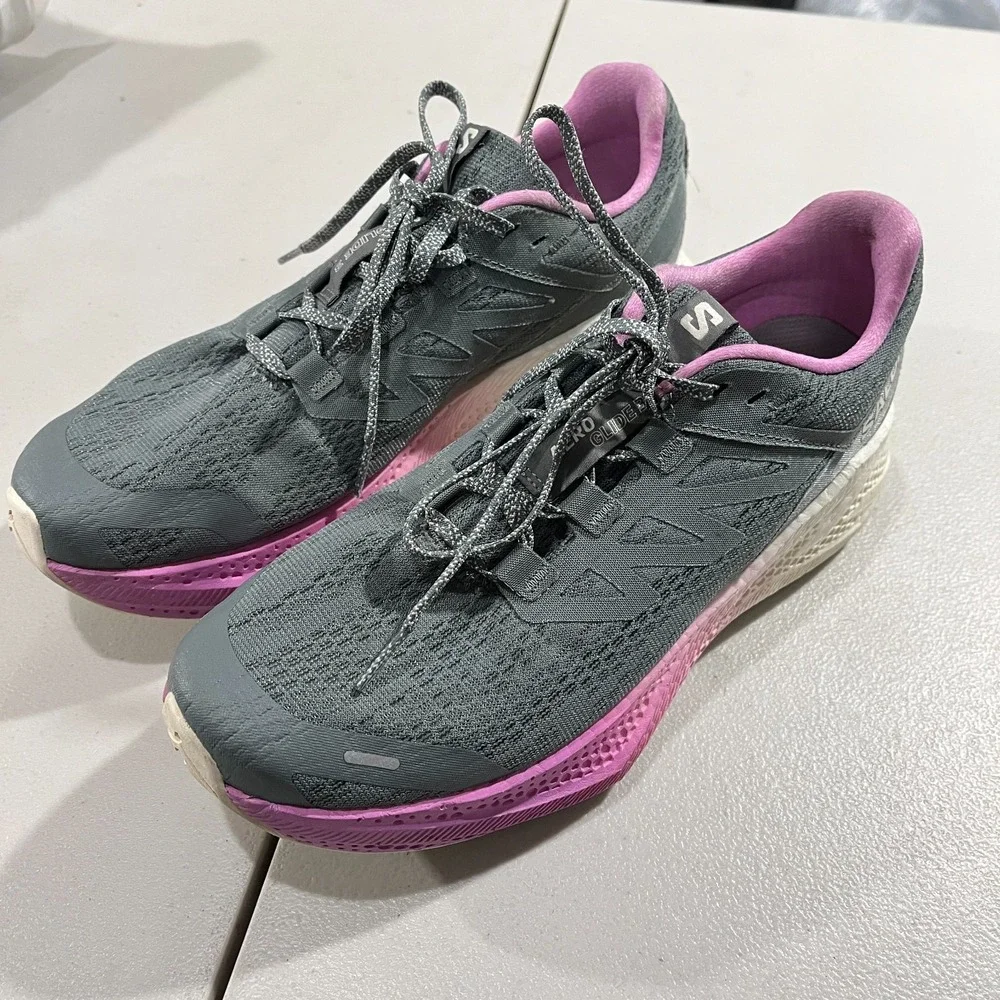 Salomon Aero Glide 2 Women's Running Shoes Gray‎ Pink 10.5 Performance